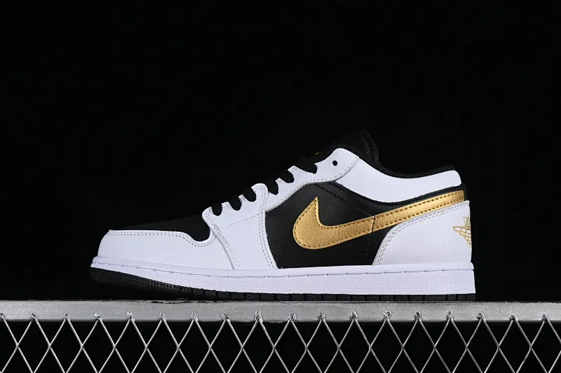 All categories Air Jordan Jordan series basketball shoes Air Jordan 1 Low Z version Air Jordan 1 Low AJ1 Joe 1 black and white gold hook low-top cultural basketball shoes 553558-172